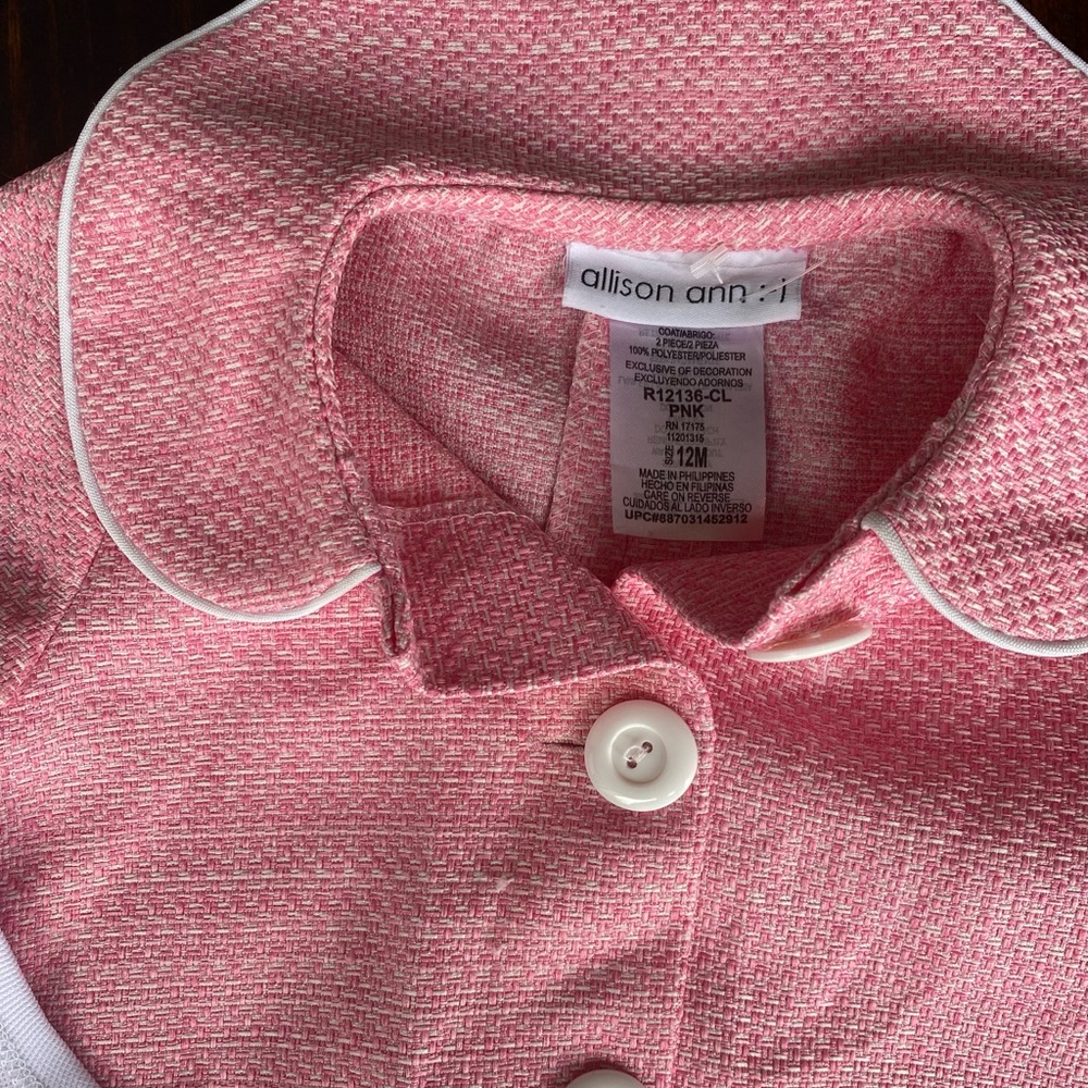 Allison Ann 12 m coat and dress set